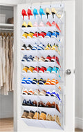 AOODA 30-35 Pairs Clear Over Door Shoe Organizer with Oxford Fabric 10 Tier