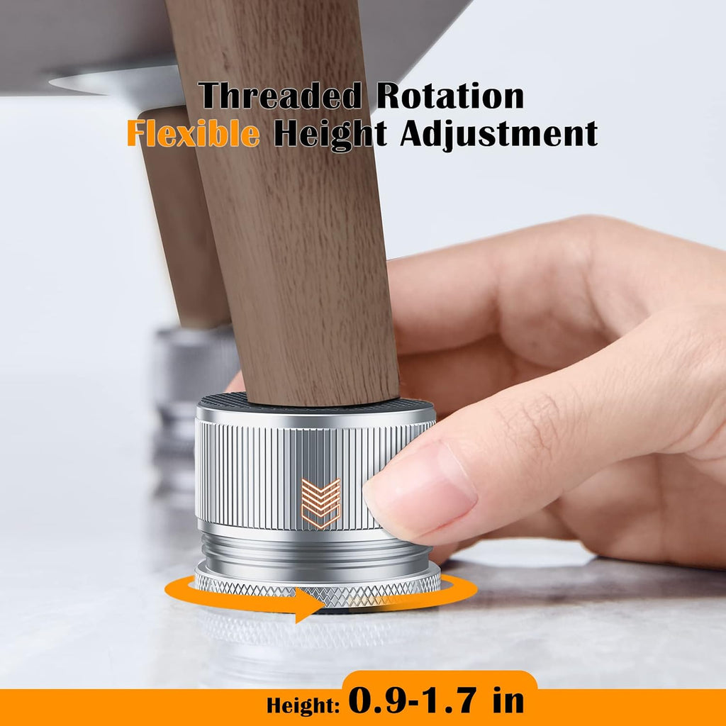 Adjustable Furniture Risers 0.9-1.7in, Metal Furniture Riser-Sliver 4 Pcs
