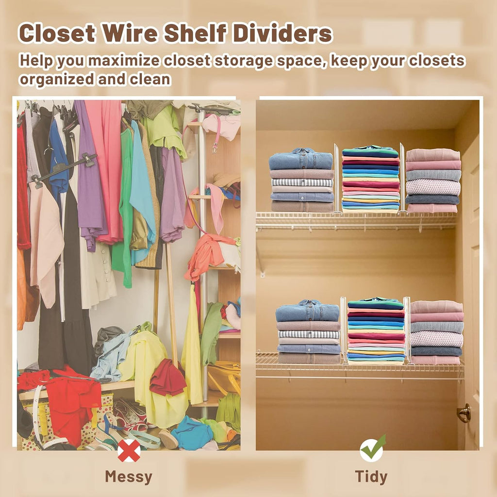 Amylove 12 Pcs Wire Shelf Dividers for Closet Organization, 10.6 x 12 Inch
