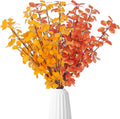 12Pcs 2Kinds 22''Fall Artificial Branches Faux Autumn Stems Fall Plant Branches Ficus Twig Leaves Fall Eucalyptus Branches for Autumn Thanksgiving Home Office Wedding Vase Fillers DIY Craft Decors