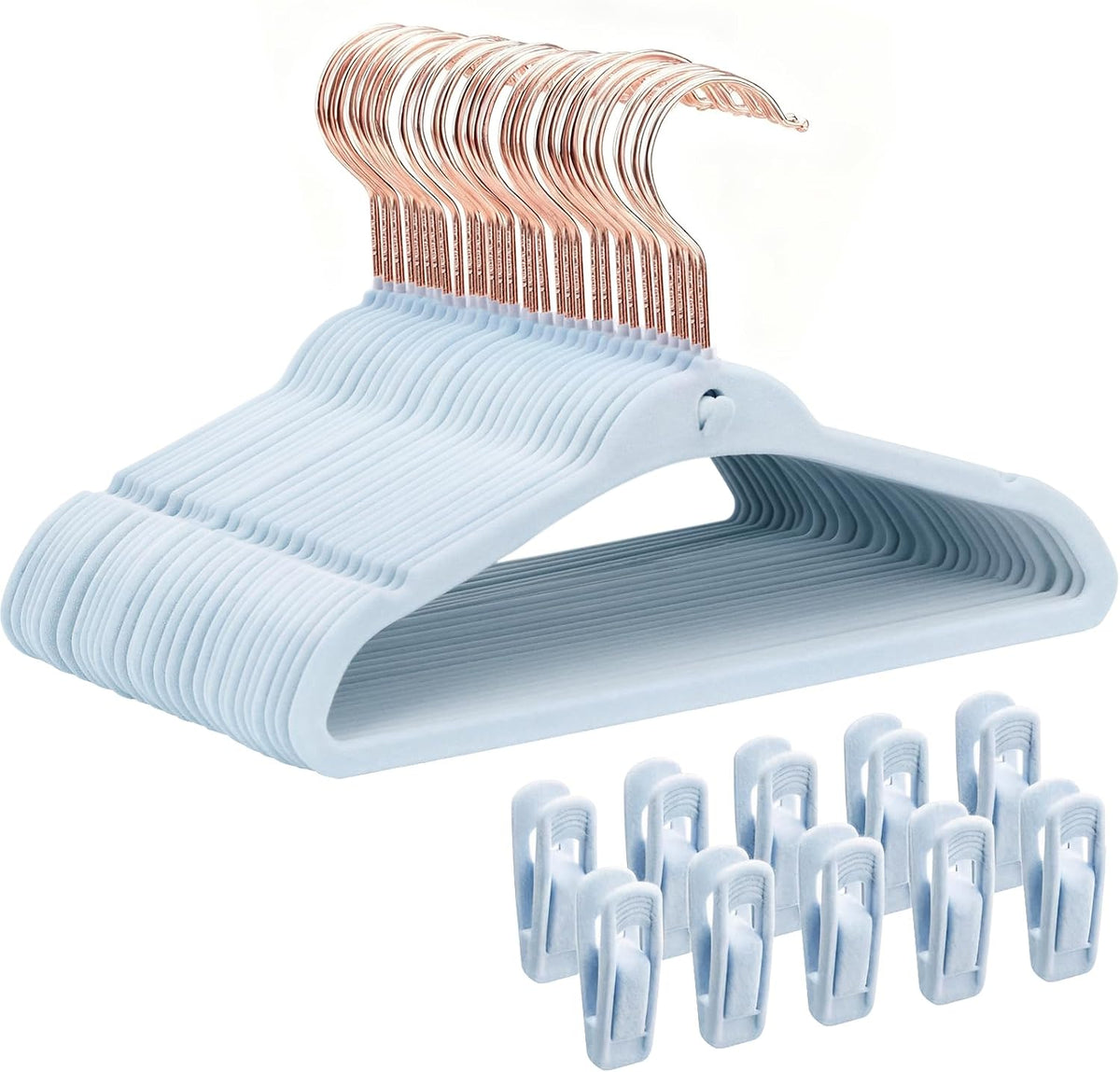 Toddler Hangers Velvet, Kids Hangers Felt, 11 in, 30 Pack, Blue