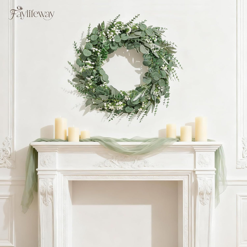 150Pcs Greenery Eucalyptus Stems &Baby Breath Artificial Flowers