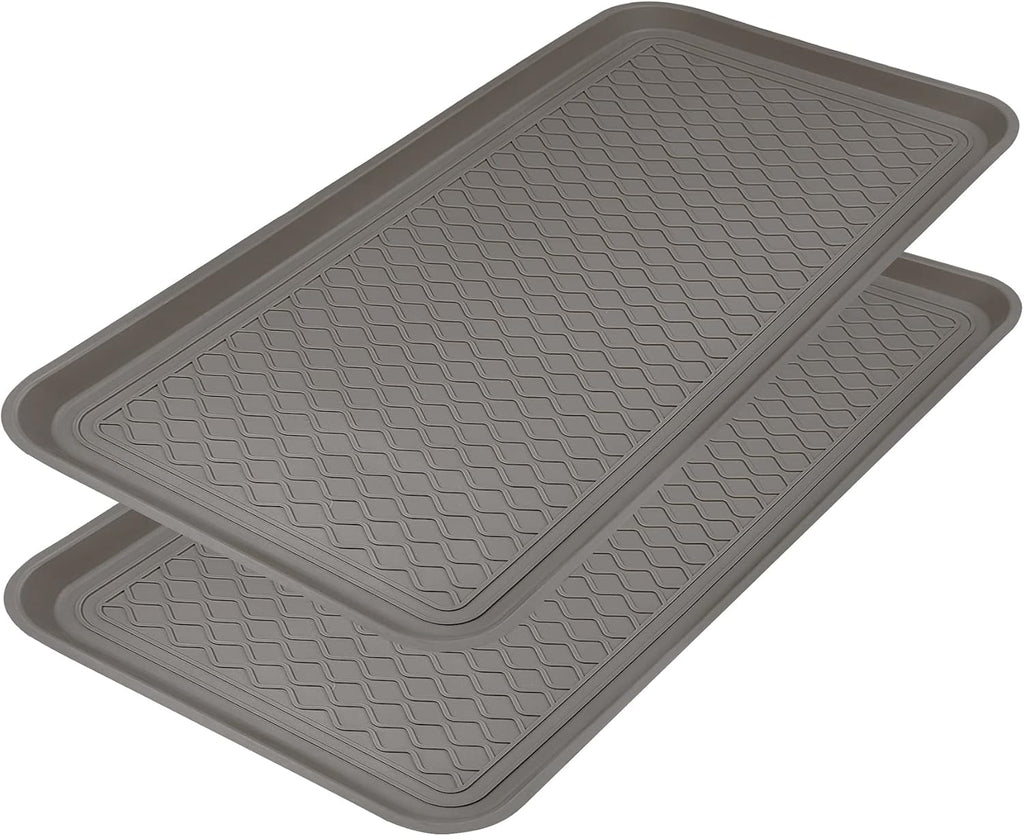 Finorder Boot & Shoe Trays, 2 Pack, 30" x 15" x 1.2", Gray