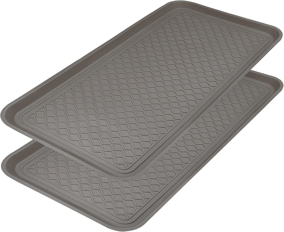 Finorder Boot & Shoe Trays, 2 Pack, 30" x 15" x 1.2", Gray