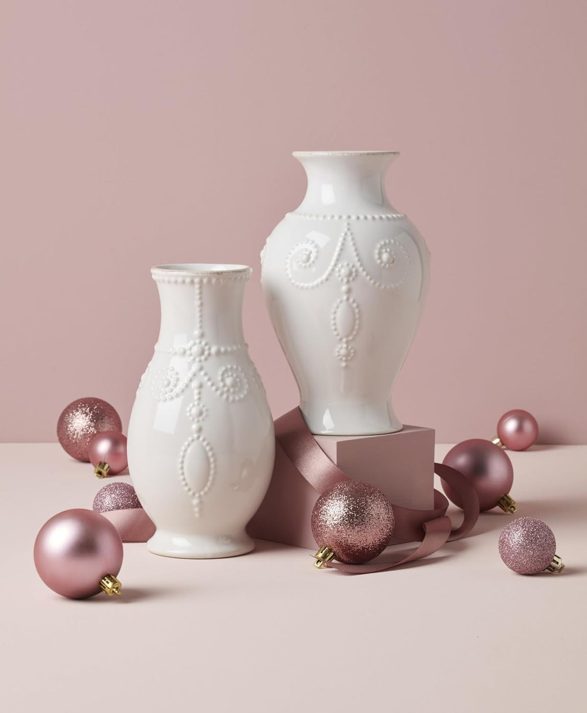 Lenox French Perle White Stoneware Flower Vase
