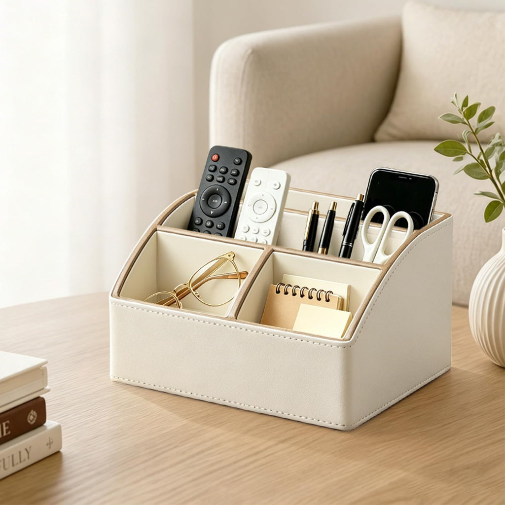 TV Remote Control Caddy, Pen/Pencil Holder, Nightstand Desktop Organizer