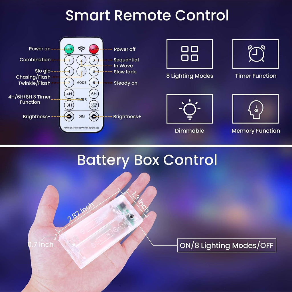 innolife LED Multicolor Fairy Lights Battery Operated with Remote Control