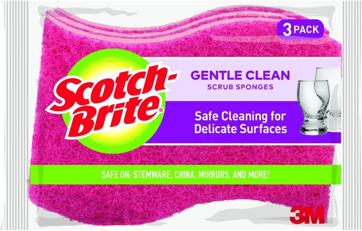 Scotch-Brite Delicate Clean Non-Scratch Scrub Sponge, 3 Scrub Sponges (Pack of 8)