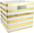 DII Polyester Cube Storage Collection Hard Sided Collapsible, 11x11x11, Gold
