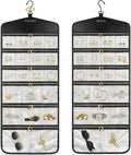 CHICECO Hanging Jewelry Organizer With Zippered Pockets,40 Pockets Travel Jewelry Organizer Storage for Cloest,Wall,Door