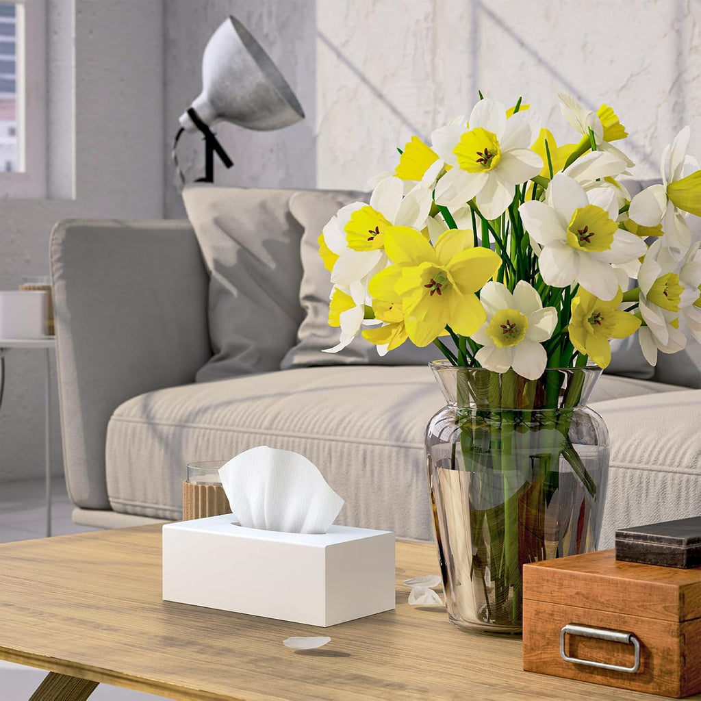 SILUT Matte White Rectangle Acrylic Tissue Box Cover