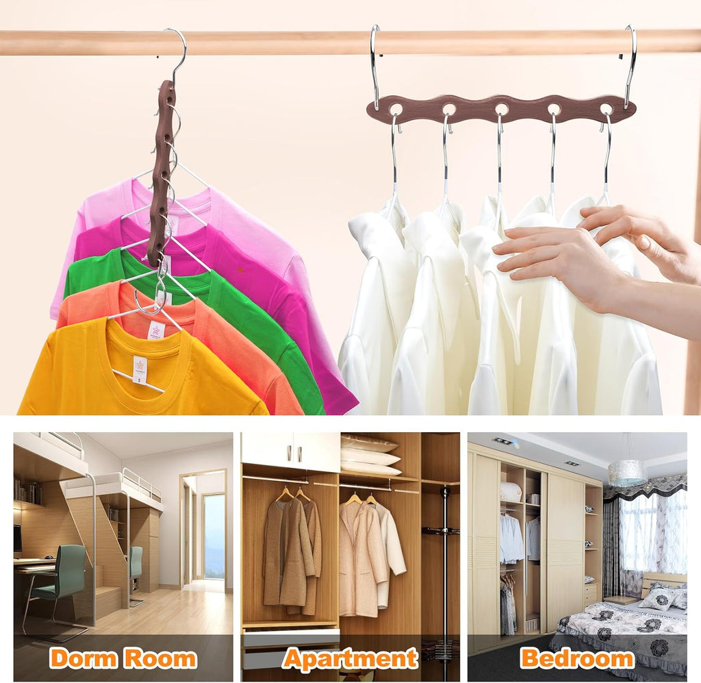 Closet Organizers and Storage,Heavy Duty Hangers Space Saving,Home Dorm Room Essentials for College Students Girls Boys,6 Pack Organization and Storage Clothes Hanger for Coat,Pants,Shirt,Scarf