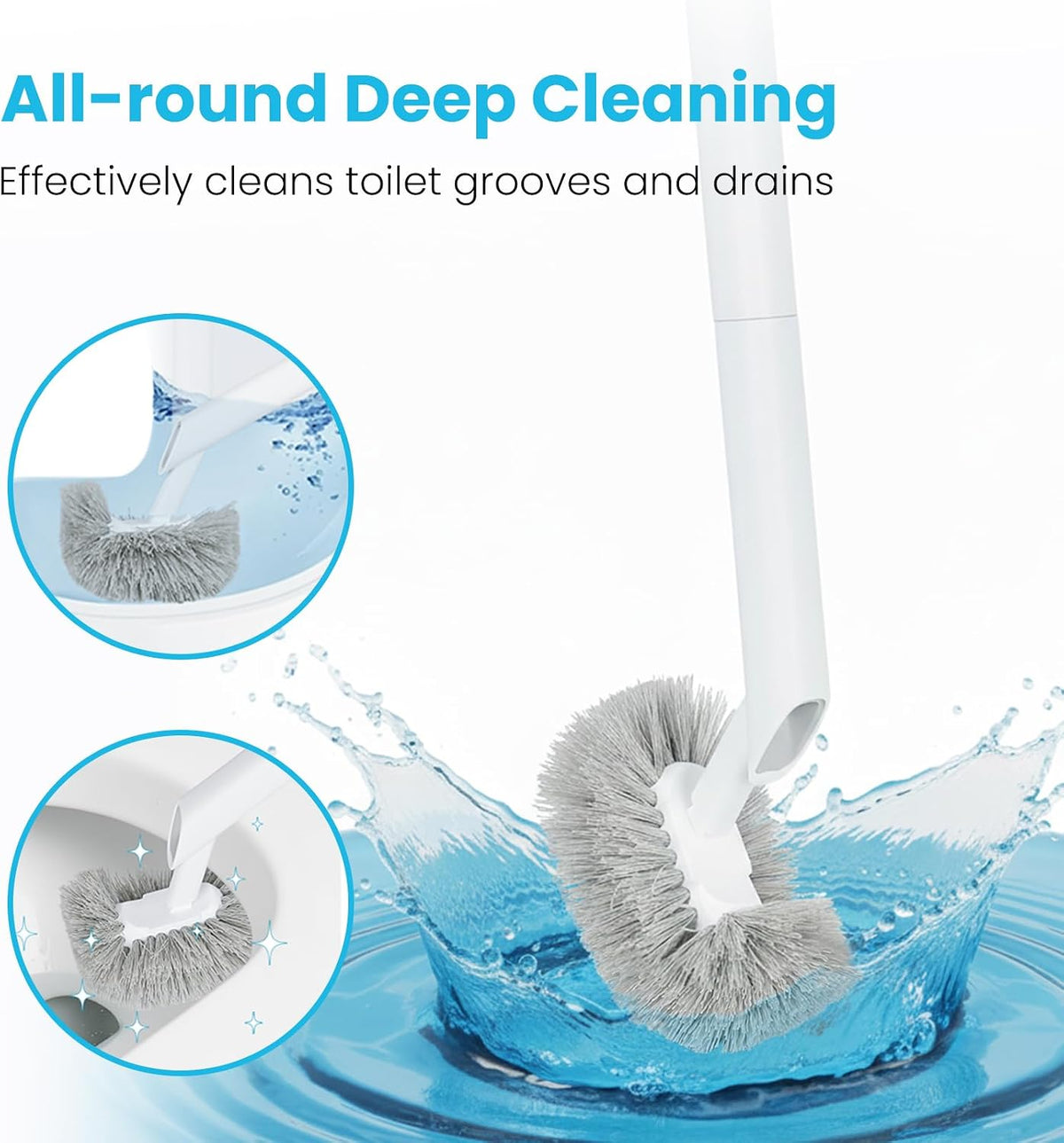 Toilet Plunger and Bowl Brush Combo for Bathroom Cleaning, White, 1 Set