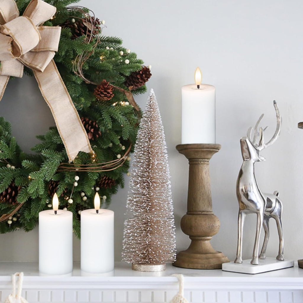 Votive Flameless LED Candles Battery Operated with Remote Timer, White