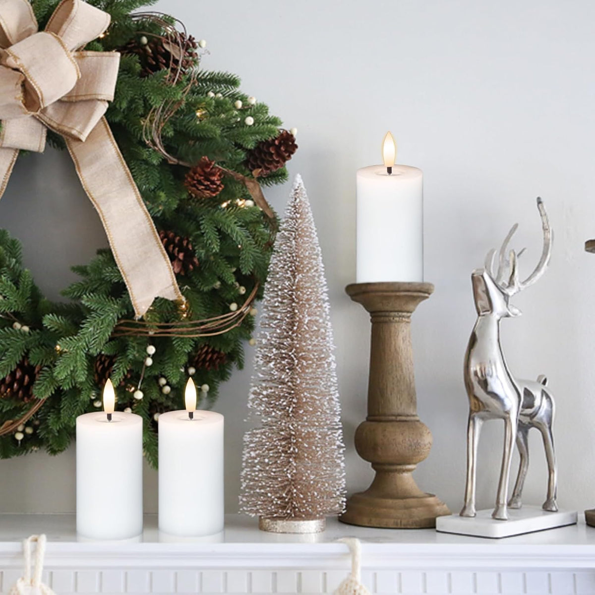 Votive Flameless LED Candles Battery Operated with Remote Timer, White