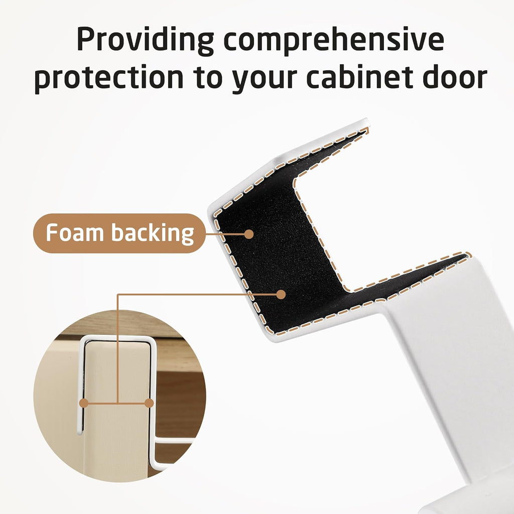 KES Over Cabinet Door Towel Bar Fit 1" Thick, Kitchen Towel Holder, White