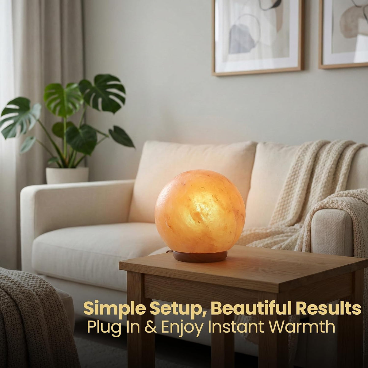 Himalayan Salt Lamp, Globe Shape, 6 Inch, with Dimmer