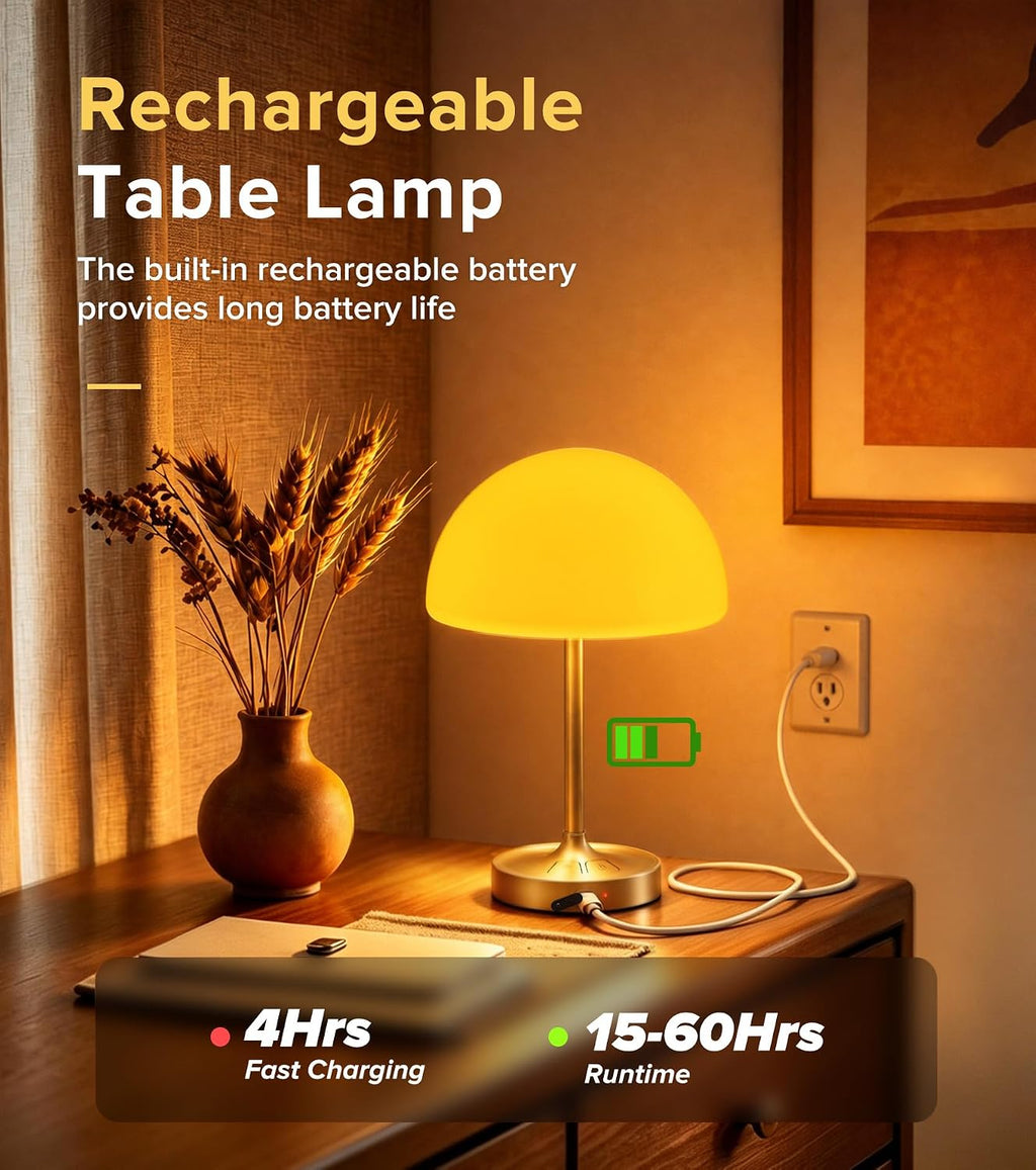 Shower Lamp Rechargeable Waterproof Lamp, Cordless Table Lamp for Bathroom