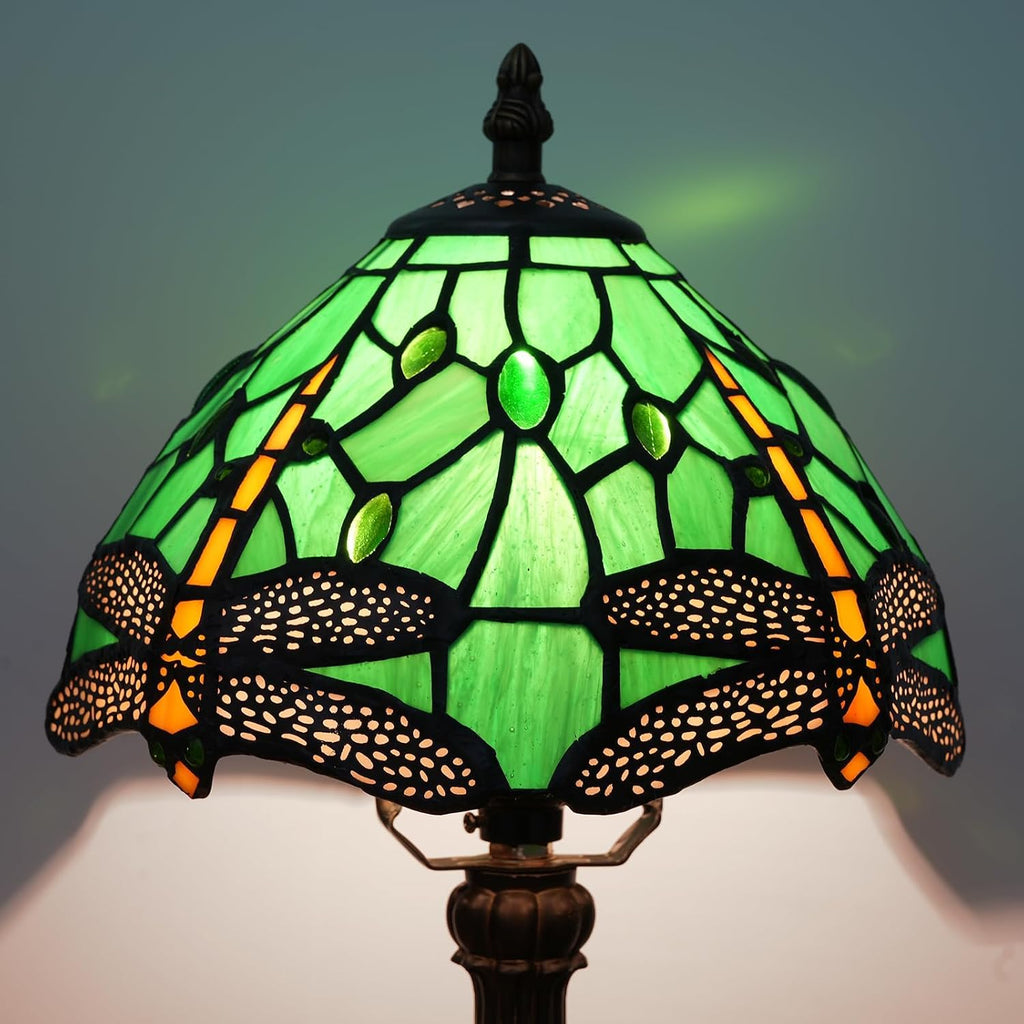 Tiffany Lamp Stained Glass Table Lamp Dragonfly Style Small Bedside Lamp Living Room Dining Room Reading Office Decoration Desk Lamp Home Decoration Creative Gift