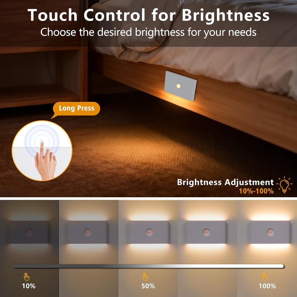 LumBelle 2 Pack Motion Sensor Night Light Rechargeable Battery 3000-6500K