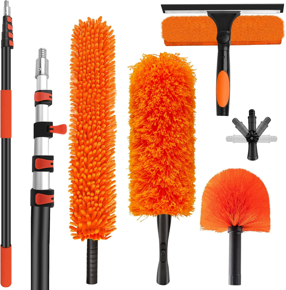 18FT High Reach Duster Cleaning Kit with 3-12 FT Extension Pole