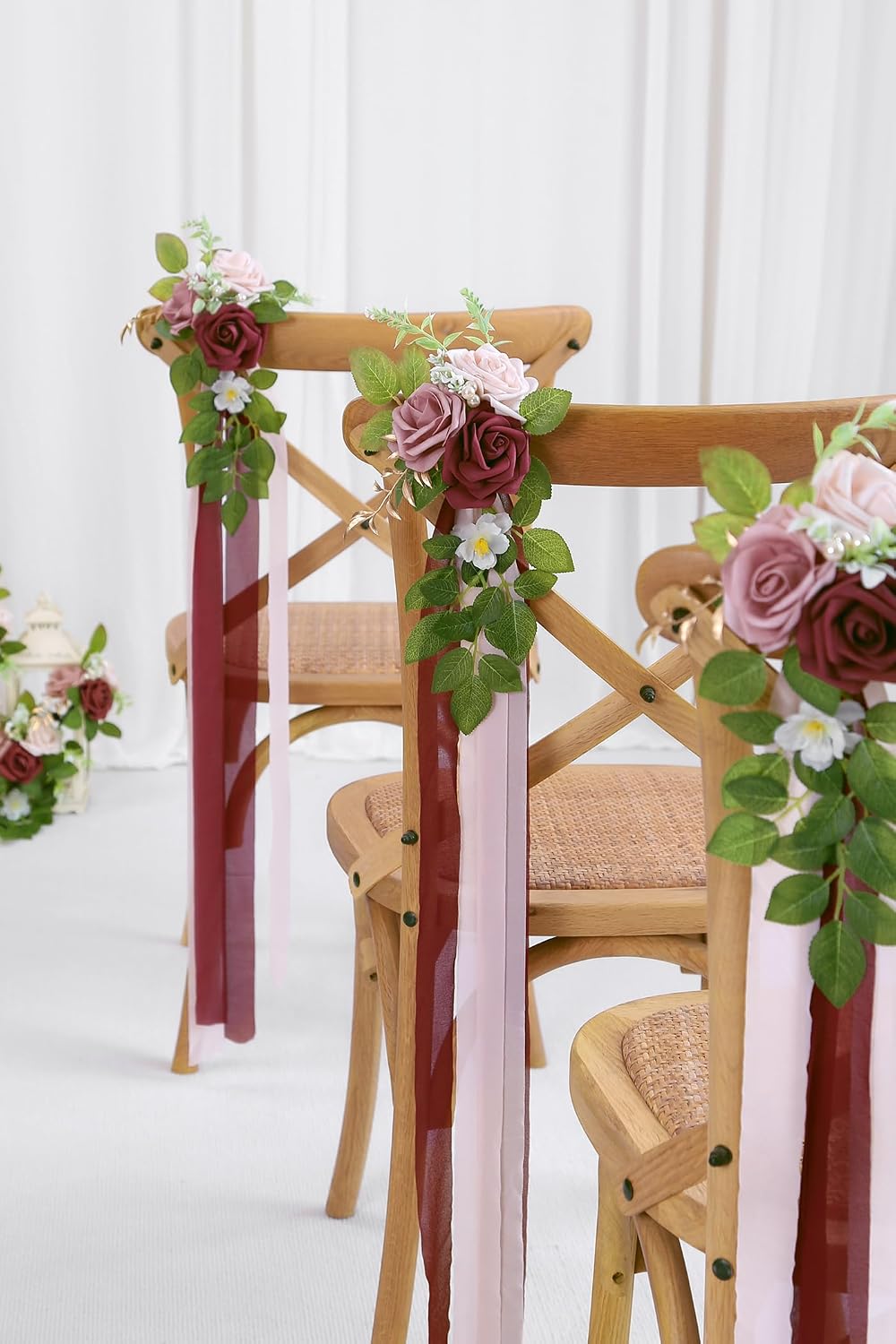 10 Burgundy Wedding Aisle Decorations