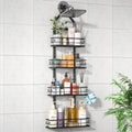 Shower Caddy Hanging Rustproof, 4 Tier Adjustable Hanging Shower Caddy Over Showerhead, No Drilling Handing Shower Racks for Bathroom Shampoo Soap Storage