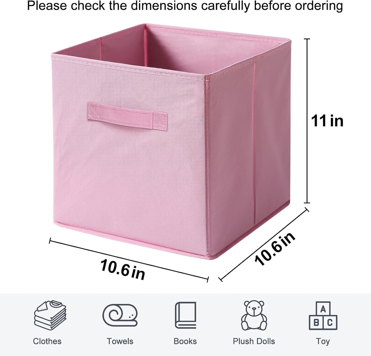 Fabric Storage Bins - 6 Pack Collapsible Cube Organizer for Closet, Shelves & Living Space, Pastel & Dark Color Options - Foldable Storage Boxes with Handles for Clothes (Pastel Colors, 11 inch)