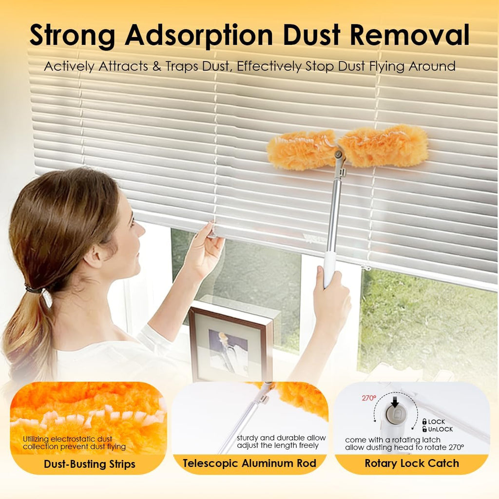 6ft Extendable Duster Kit 12 Refills for Swiffer Duster with Extension Pole
