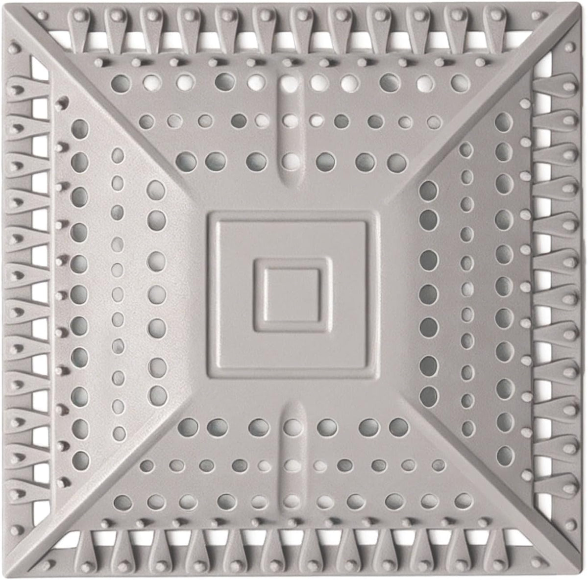 Square Silicone Shower Drain Hair Catcher, Grey