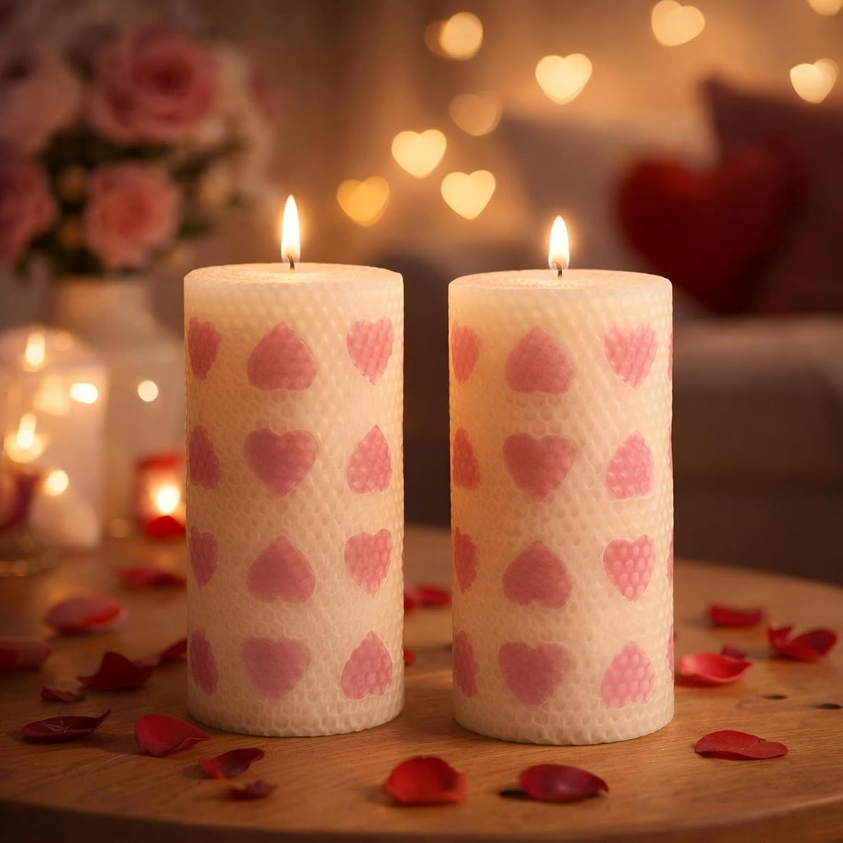 Hand Rolled Beeswax Pillar Candles 2 Packs, Non Toxic Beeswax Candles-70 Hours Long Burning, Organic Emergency Bees Wax Candles for Home, Paryer, Parties, Unscented Dripless Smokeless Candles, 2x4in