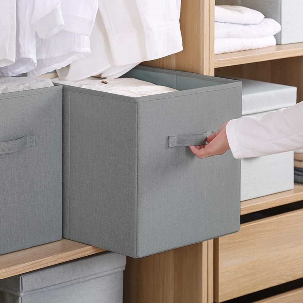 Basic Fabric Storage Bins 10.6 x 10.6 x 11 Storage Cubes 1 Pack Grey