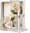 11x14 Shadow Box Frame, Vintage Gold & White Wood Display Case