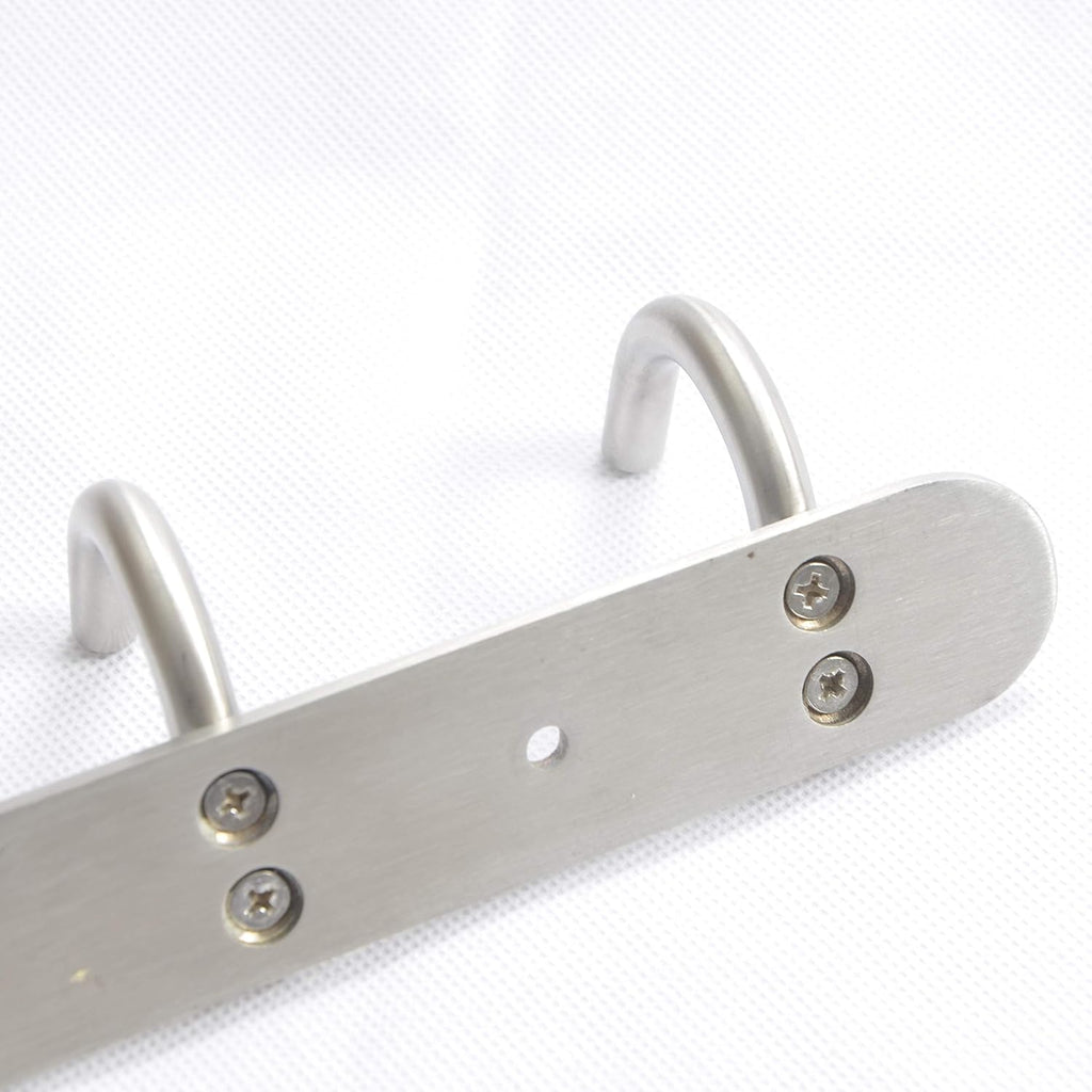 Towel Hook Rack Brushed Nickel - Sagmoc 17-Inch Coat Hook Rail Wall Mounted with 7 Round Hooks, Durable Wall Hangers for Bedroom, Bathroom, Foyer, Hallway (304 Stainless Steel)