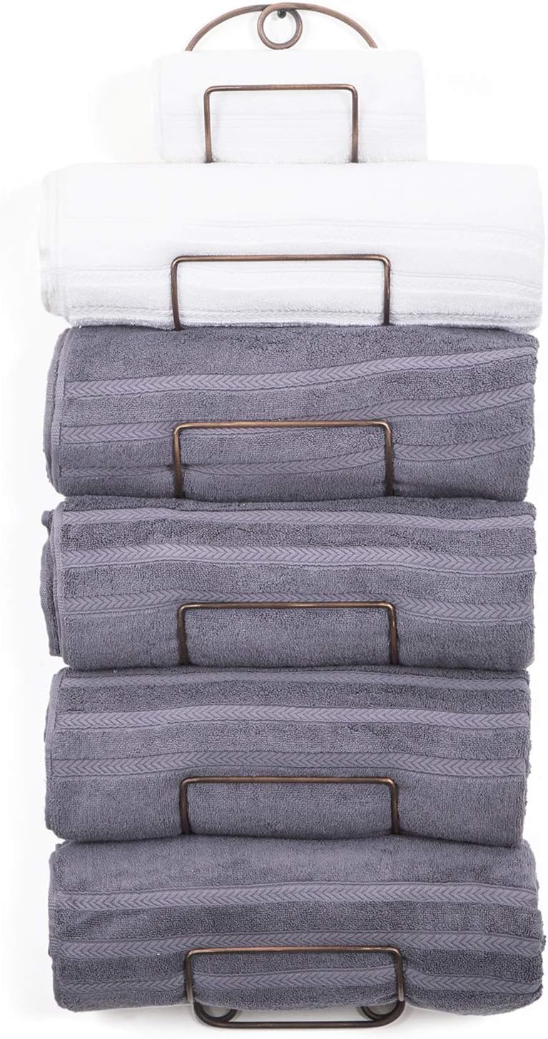 Towel Racks for Bathroom Wall Mounted Metal Wine Rack Towel Shelf Towel Holder for Bath Antique Bronze