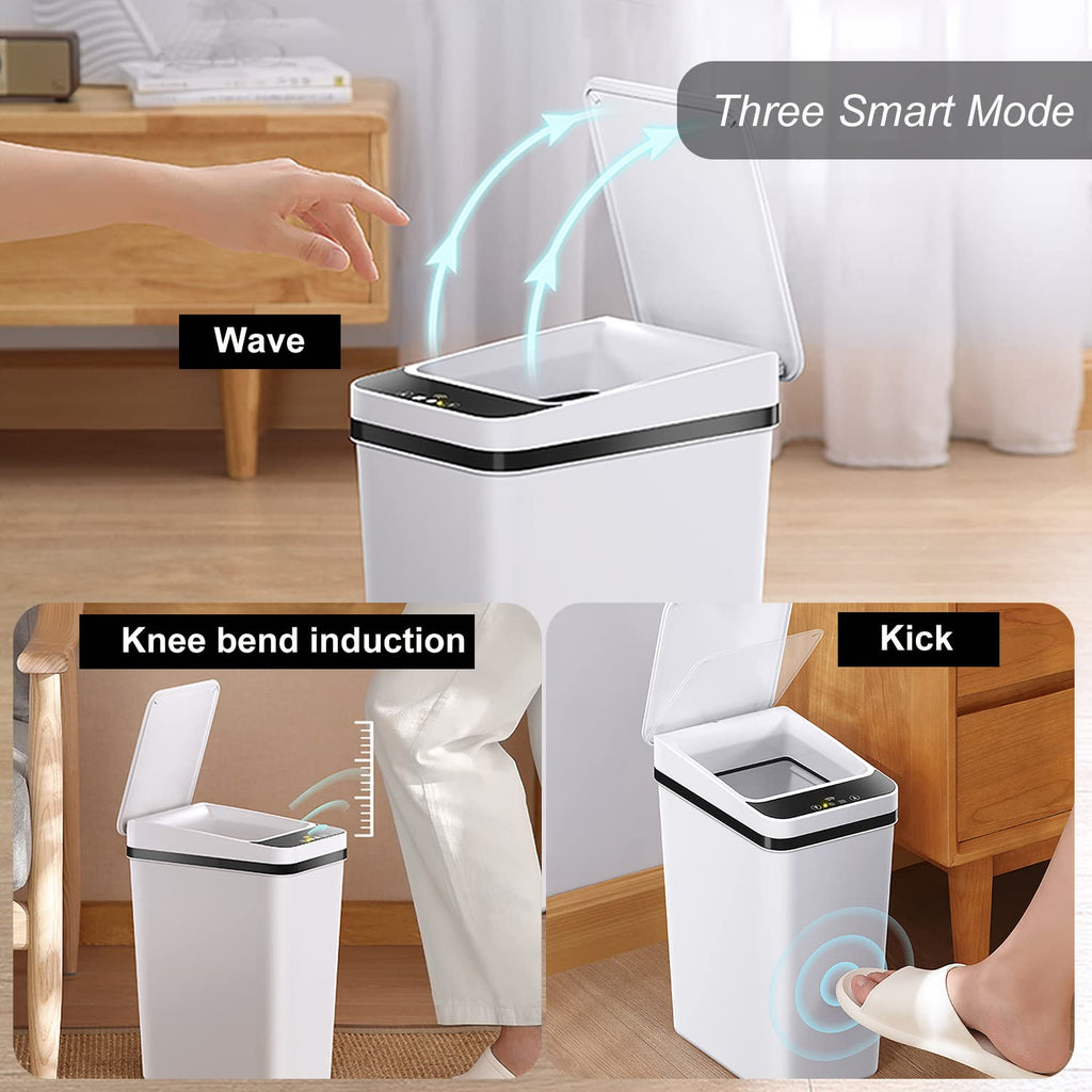 3 PACK - Bathroom Garbage Can with a Lid - 2.5 Gallon Automatic Trash Cans