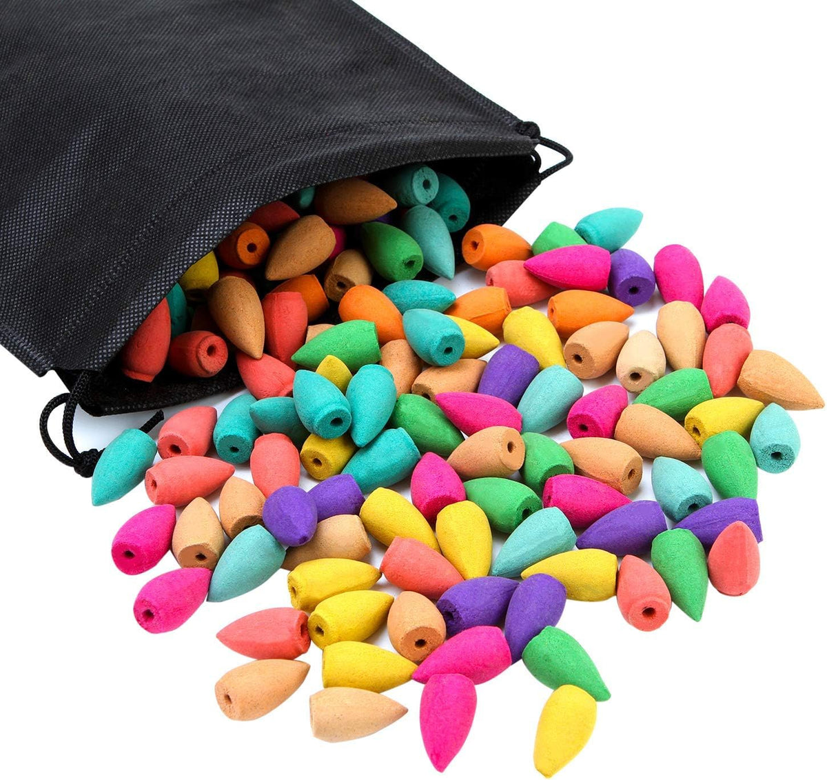 Aneco 180 Pieces Backflow Incense Cones 10 Mixed Natural Scents Rose Jasmine Lily Mint Lavender and More Kinds of Mixed Natural Backflow Incense Cones