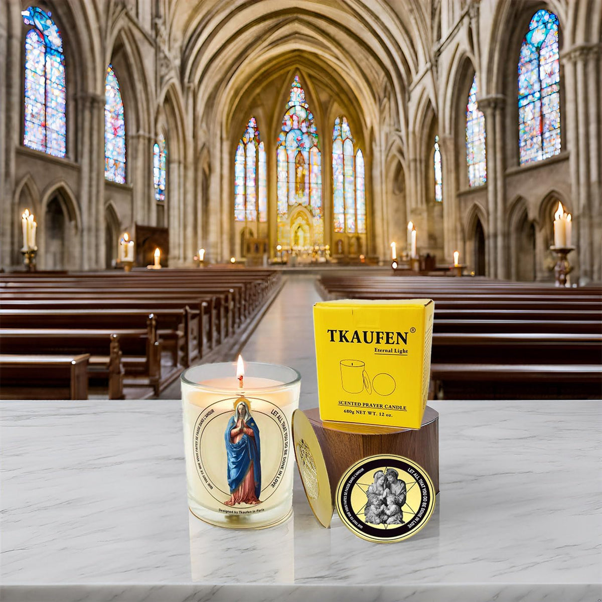 Our Blessing Mother Virgin Mary Rose Fragrance Candle 50H