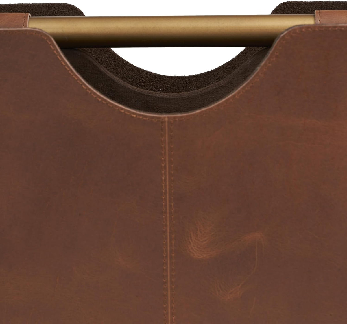 deco 79 Leather Magazine Holder, Basket 16" x 10" x 12", Brown
