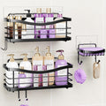 ODesign 3 Pack Adhesive Shower Caddy,Stainless Steel Shower Shelves,Black