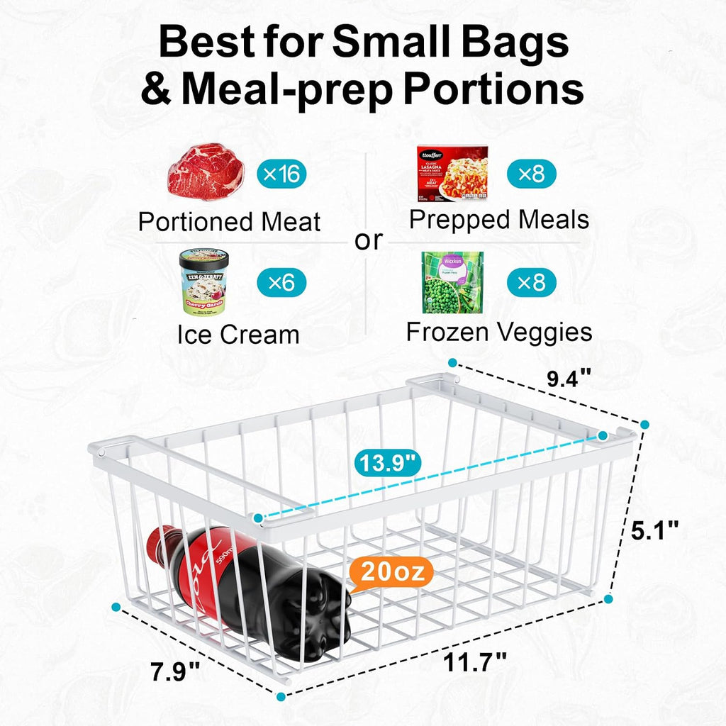 iSPECLE Chest Freezer Organizer - Storage Baskets for 5 Cu.Ft, 4 Pack