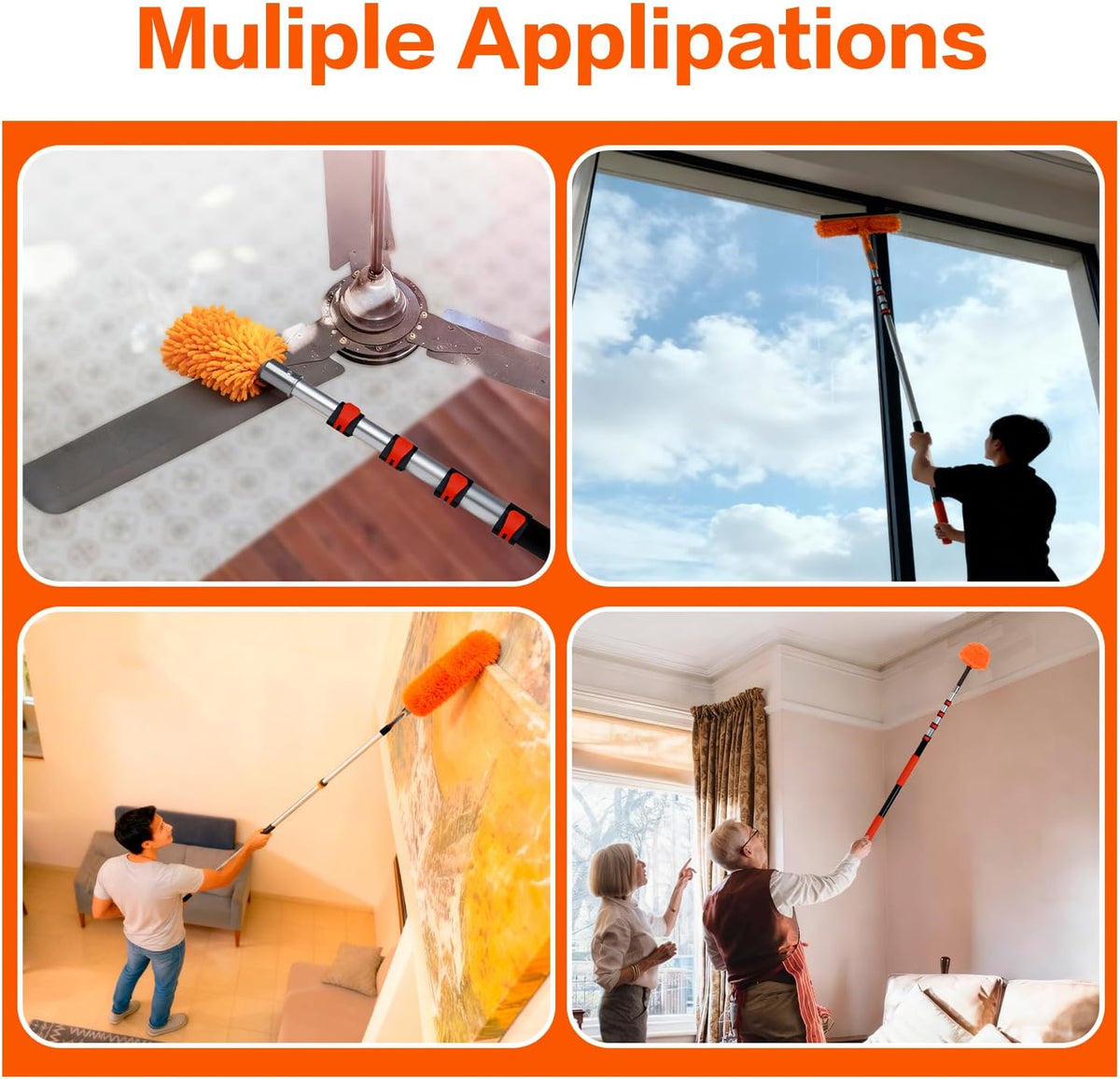 26FT High Reach Duster Cleaning Kit with 5-20 FTExtension Pole