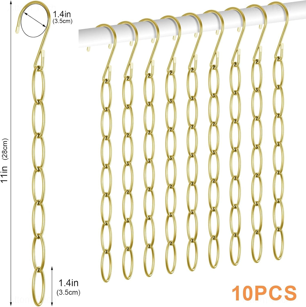 NiHome Clothing Chain Hangers 10-Pack, Space Saving Metal Closet Organizer