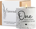 1 Year Anniversary Candle for Girlfriend Boyfriend - One Year Anniversary Wedding Gifts for Couple First Year Aniversario Present for Wife Husband Fiance - 6 Oz 1st Aniversario Porcelain Candle