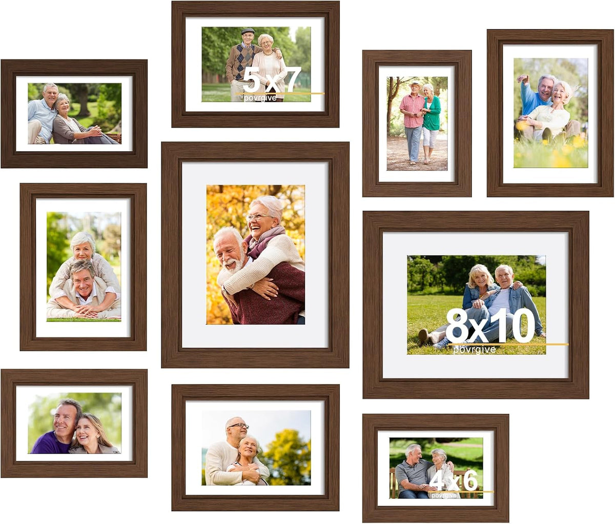 Povrgive Picture Frames Collage Wall Decor, Gallery Wall Frame Set of 10