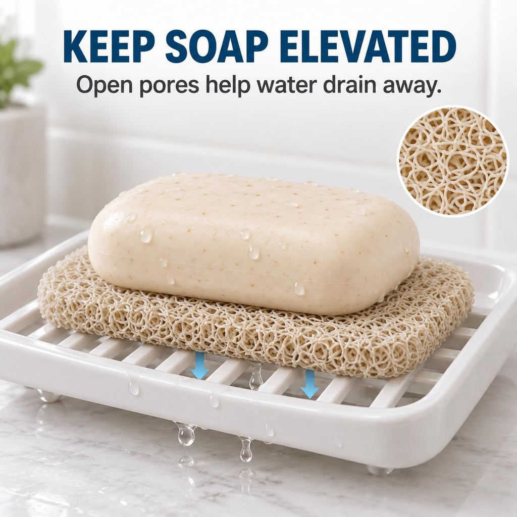 4 Pack Soap Saver Pads for Bar Soap, 4.3 x 3 Inch Soap Lifter Pads