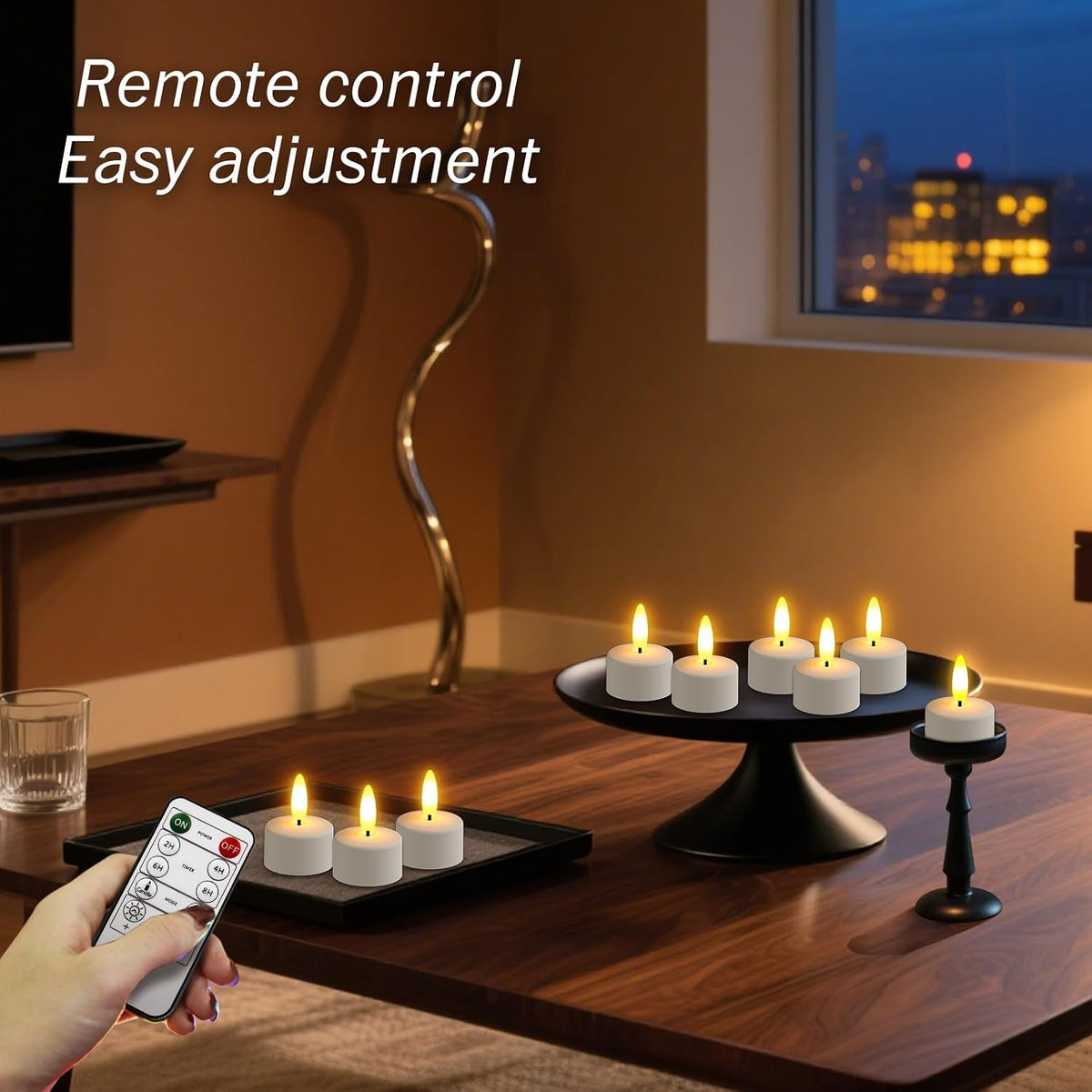HL Rechargeable LED Tea Lights with USB Charging Base & Remote Timer