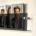 2-Pack 17" Black Acrylic Wall Mount Magazine Holder Rack Floating Shelf