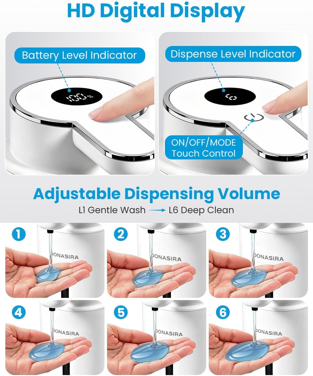 Touchless Automatic Liquid Soap Dispenser, Rechargeable White