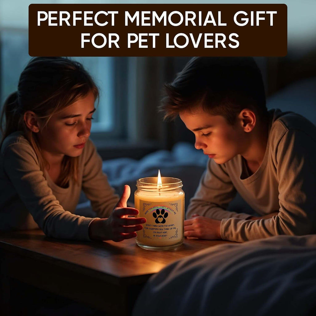 Memorial Gifts for Loss of Dog, Lavender Scented Soy Wax Candle